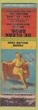 Matchbook Cover - De Clerk Bros Moline IL WORN Pabst Beer Pinup