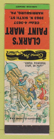 Matchbook Cover - Clark's Paint Mart Harrisburg PA Hillbilly