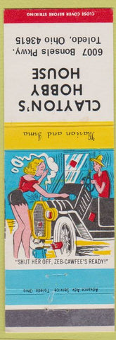 Matchbook Cover - Clayton's Hobby House Toledo OH Hillbilly