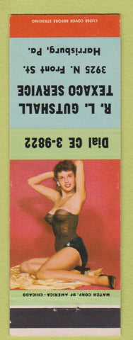 Matchbook Cover - RL Gutshall Texaco oil gas Harrisburg PA Pinup