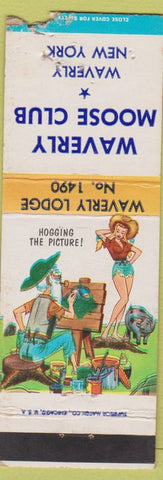 Matchbook Cover - Waverly Moose Club NY WEAR Hillbilly