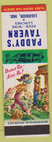 Matchbook Cover - Paddy's Tavern Ligonier IN Hillbilly