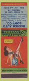 Matchbook Cover - Reeser Auto Body Reading PA Pinup