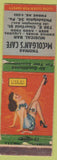 Matchbook Cover - McColgan's Cafe Philadelphia PA Pinup