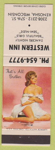 Matchbook Cover - Western Inn strip club Kenosha WI Pinup