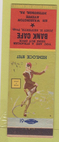 Matchbook Cover - Bank Cafe Pittsburgh PA Pinup