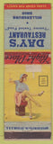 Matchbook Cover - Day's Restaurant Millersburg ON pinup Pinup