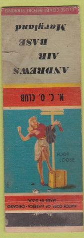Matchbook Cover - Andrews Air Base MD NCO military WORN Pinup