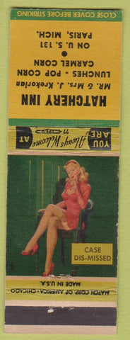 Matchbook Cover - Hatchery Inn Paris MI Carmel Corn Pinup