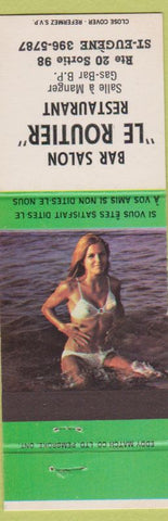 Matchbook Cover - Bar Salon Le Routier ST Eugene QC oil gas Pinup