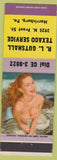 Matchbook Cover - RL Gutshall Texaco oil gas Harrisburg PA Pinup