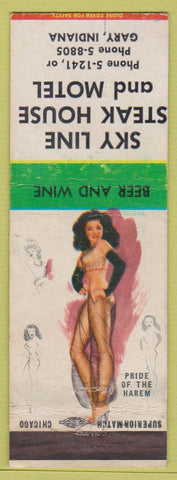 Matchbook Cover - Sky Line Steak House Gary IN Pinup