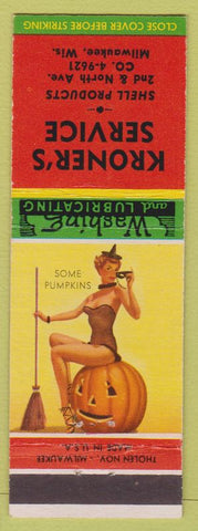 Matchbook Cover - Kroner's Service shell oil gas Milwaukee WI Pinup