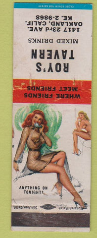 Matchbook Cover - Roy's Tavern Oakland CA Pinup