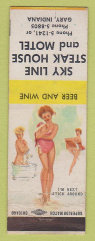 Matchbook Cover - Sky Line Steak House Gary IN Pinup
