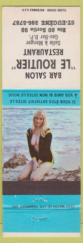 Matchbook Cover - Bar Salon Le Routier ST Eugene QC oil gas Pinup