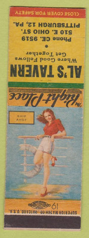 Matchbook Cover - Al's Tavern Pittsburgh PA Pinup