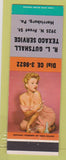 Matchbook Cover - RL Gutshall Texaco oil gas Harrisburg PA Pinup