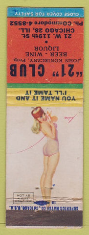 Matchbook Cover - 21 Club Chicago IL Pinup