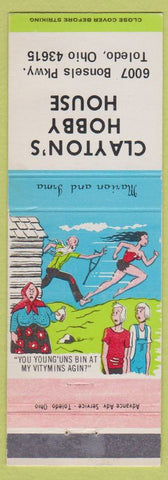 Matchbook Cover - Clayton's Hobby House Toledo OH Hillbilly