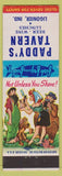 Matchbook Cover - Paddy's Tavern Ligonier IN Hillbilly