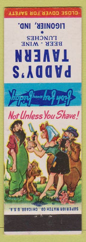Matchbook Cover - Paddy's Tavern Ligonier IN Hillbilly