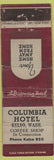 Matchbook Cover - Columbia Hotel Kelso WA Federal WORN CREASED