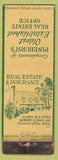 Matchbook Cover - Emery Real Estate Insurance Pinehurst Federal