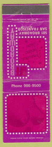 Matchbook Cover - Off Broadway San Francisco strip club girlie