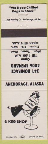 Matchbook Cover - Party Time Liquor Anchorage AK girlie