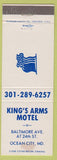 Matchbook Cover - King's Arms Motel Ocean City MD WEAR'