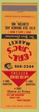 Matchbook Cover - Erl Jac's Market Clinton MD beef'