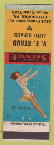 Matchbook Cover - VF Staud Auto Repair Pittsburgh PA pinup
