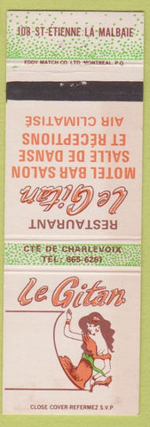 Matchbook Cover - Le Gitan Restaurant La Malbaie QC