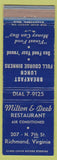 Matchbook Cover - Milton Deeb Restaurant Richmond VA girlie Back