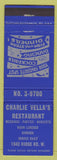 Matchbook Cover - Charlie Vella's Restaurant Rochester? NY'