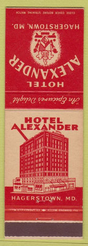 Matchbook Cover - Hotel Alexander Hagerstown MD