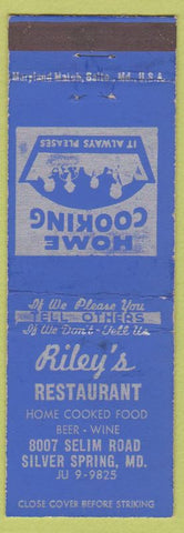 Matchbook Cover - Riley's Restaurant Silver Spring MD'