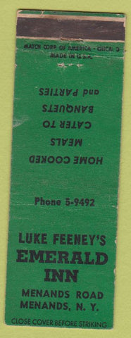 Matchbook Cover - Emerald Inn Menands NY girlie Back 1946
