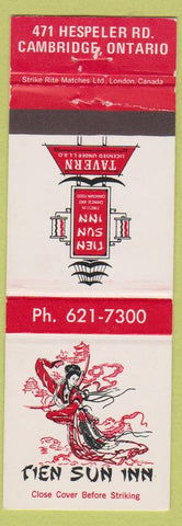 Matchbook Cover - Tien Sun Inn Cambridge ON girlie Chinese