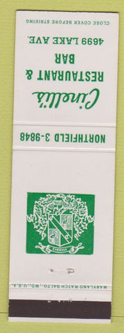 Matchbook Cover - Cinelli's Restaurant Bar Rochester NY'