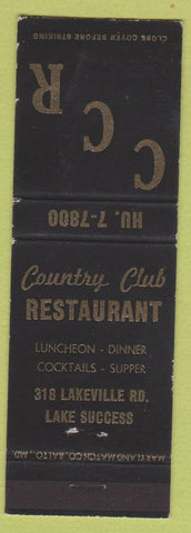 Matchbook Cover - Country Club Restaurant Lake Success NY Great Neck