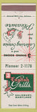 Matchbook Cover - 3 English Grills Salisbury MD