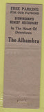 Matchbook Cover - Alhambra Restaurant Birmingham AL girlie WEAR