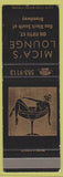 Matchbook Cover - Mica's Lounge NO TOWN girlie SAMPLE'