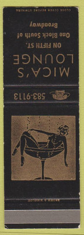 Matchbook Cover - Mica's Lounge NO TOWN girlie SAMPLE'