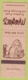 Matchbook Cover - Marnie's Restaurant girlie Chicago? IL'