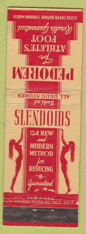 Matchbook Cover - Pedorem For Athlete's Foot silhouette girlie #3356'