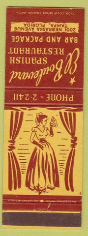 Matchbook Cover - el Boulevard Spanish Restaurant Tampa FL girlie