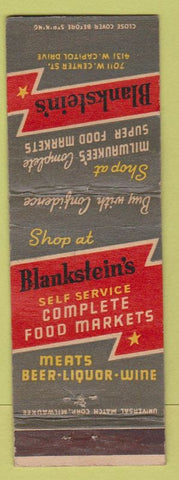 Matchbook Cover - Blankstein's Milwaukee WI grocery WEAR'